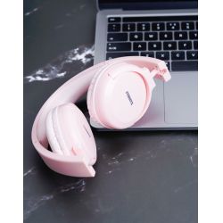 Streetz Bt210 Bluetooth Headphones, Mic, Foldable, Pink